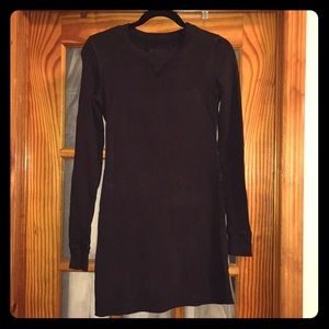 291 Black Jersey Knit Crew Neck Sweatshirt Dress